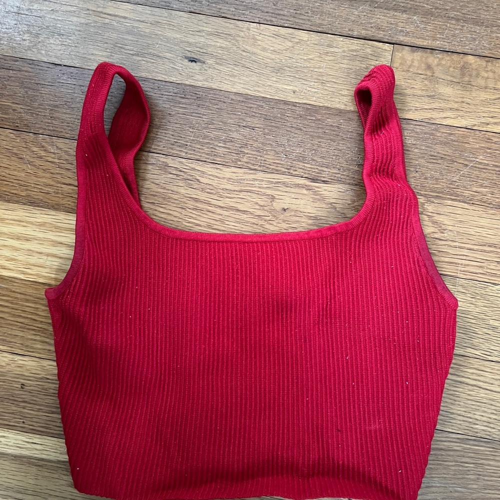 Babaton Red Ribbed Women's Top